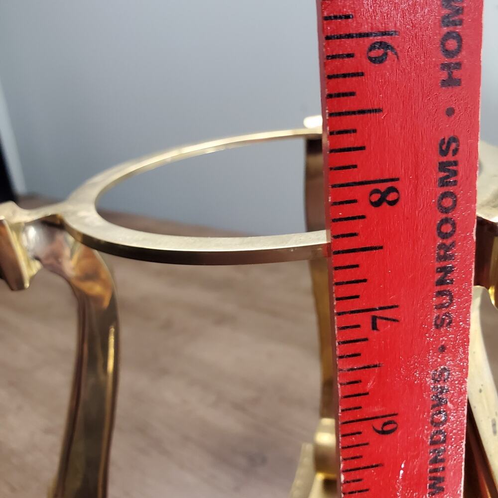 Vintage Brass Plant Stand / Candle Holder Adult's 7.5" Gold India Made MCM Decor - Picture 8 of 10